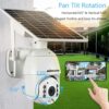 1080P Solar Powered 2MP Wireless Security Camera Waterproof Rechargeable Security Camera with Full Color Support PIR Human Detection, Two Beeps, Remote Access - Image 5