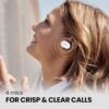 ⁦JBL Tune 130NCTWS True Wireless Noise Cancelling Earbuds, Pure Bass Sound, ANC + Smart Ambient, 4 Microphones, 40H of Battery, Water Resistant, Sweatproof, Comfortable Fit - White, JBLT130NCTWSWHT⁩ - الصورة ⁦6⁩