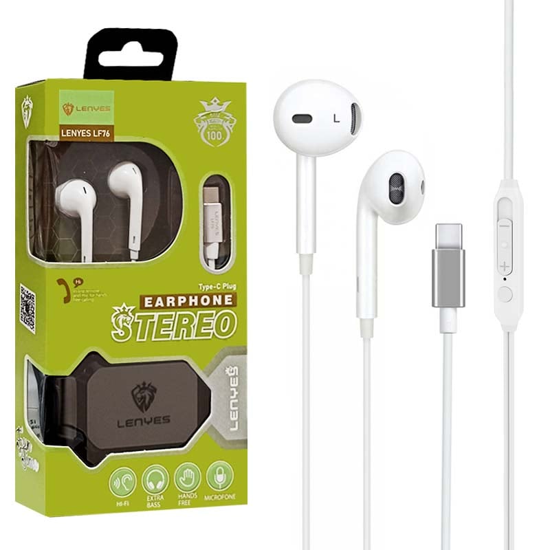lenyes digital type-c wired earphone lf76