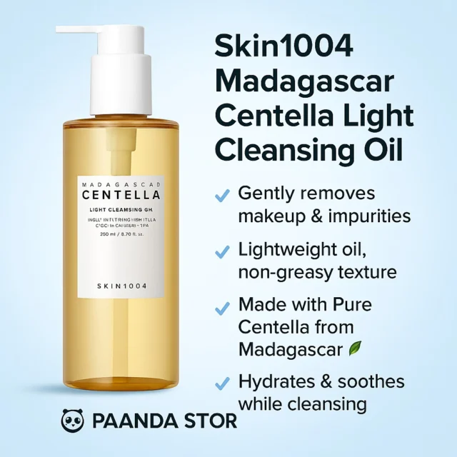 ✨ Gentle Cleansing with Skin1004 Madagascar Centella Light Cleansing Oil (200ml) ✨

✔ Gently removes makeup & impurities
✔ Lightweight oil with non-greasy texture
✔ Made with Pure Centella from Madagascar 🌿
✔ Hydrates & soothes while cleansing
✔ Suitable for all skin types, even sensitive

💛 Available now at Paanda Store 🐼

#Skin1004 #Centella #CleansingOil #KBeauty #GentleCleanser #Hydration #PaandaStore