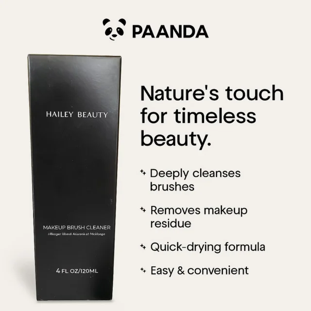 ✨ Makeup Brush Cleaner 120ml ✨
Keep your brushes spotless and your skin glowing!
This quick-drying cleaner removes makeup residue, bacteria, and oils — giving your brushes a fresh start every time.

💫 Instantly cleans & sanitizes
💫 Gentle on all brush types
💫 Leaves no residue, dries fast

Perfect for daily use and a must-have for flawless makeup results.
#PaandaCosmetic #MakeupCare #BrushCleaner #BeautyEssentials #CleanBrushes #SkincareRoutine